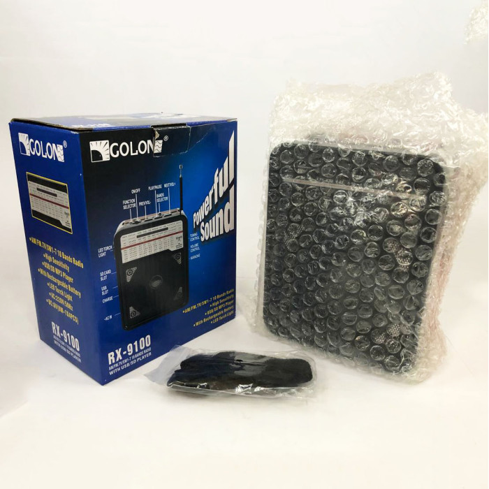 Радіоприймач GOLON RX-9100 USB+SD Радіо з ліхтарем, Ретро радіо, FM передавач. Колір: червоний