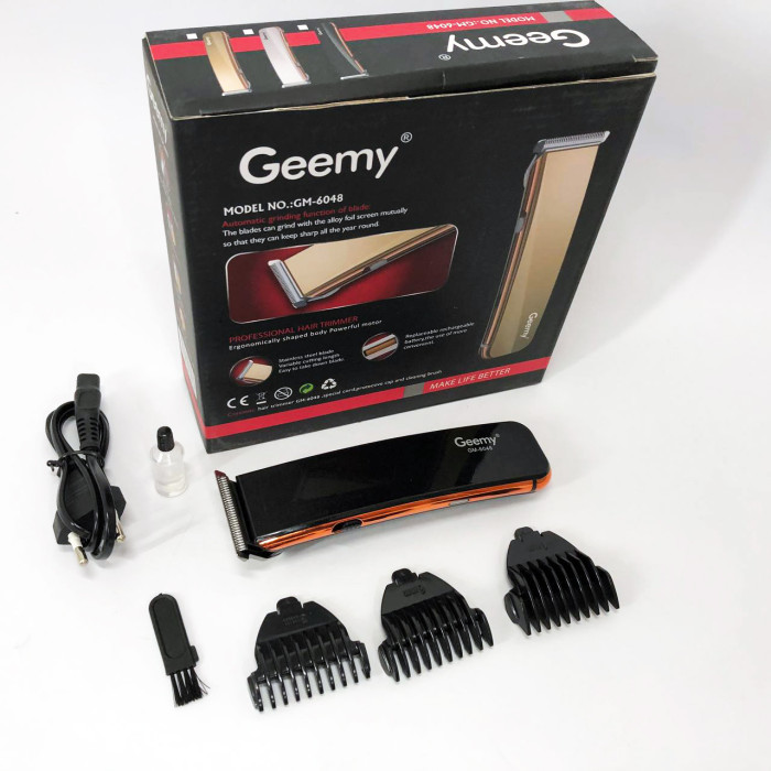 Машинка для стрижки GEMEI GM-6048, Машинка для стрижки домашня, електробритва для голови. Колір: чорний