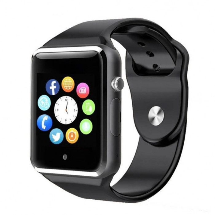 Смарт-годинник Smart Watch A1 розумний електронний зі слотом під sim-карту + карту пам'яті micro-sd. Колір: чорний
