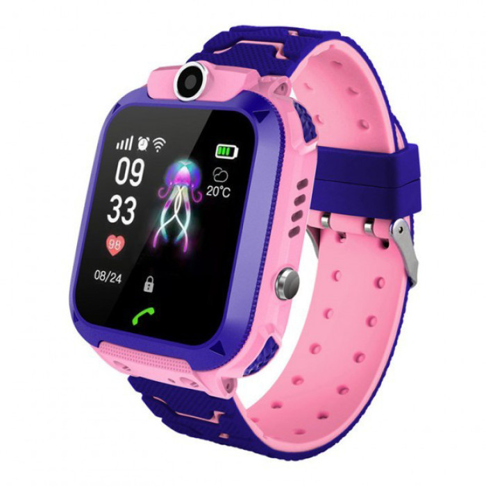 Дитячий Смарт Годинник Smart Baby Watch Q12 SIM /Bluetooth /LBS/GPS. Колір: рожевий