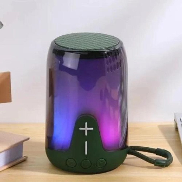 Портативна колонка TG652 5W з RGB підсвічуванням та ремінцем, колонка з акумулятором блютуз. Колір: зелений