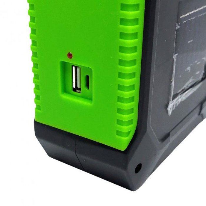 Портативний ліхтар лампа JY-978B акумуляторний із сонячною панеллю + Power Bank. Колір: зелений