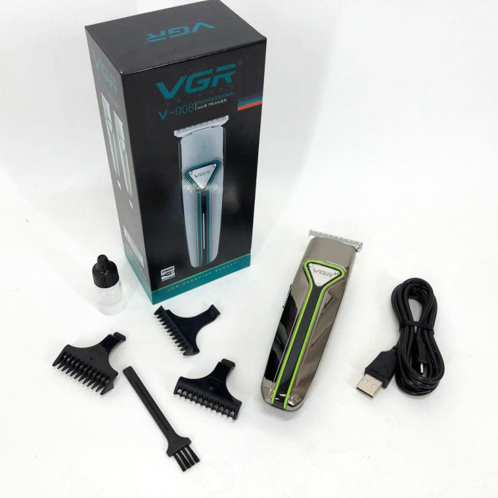 Професійна триммер бездротова для стрижки волосся VGR V-008 Pro, машинка для стрижки голови
