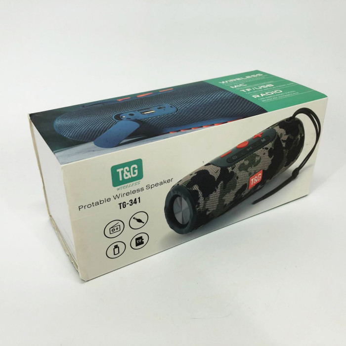 Портативна Bluetooth колонка TG341 зі шнурком, акумуляторна переносна колонка. Колір: чорний