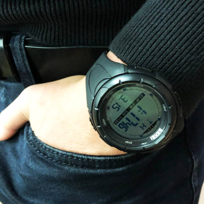 Чоловічий годинник SKMEI 1025BK ARMY BLACK, годинник тактичний протиударний. Колір: чорний