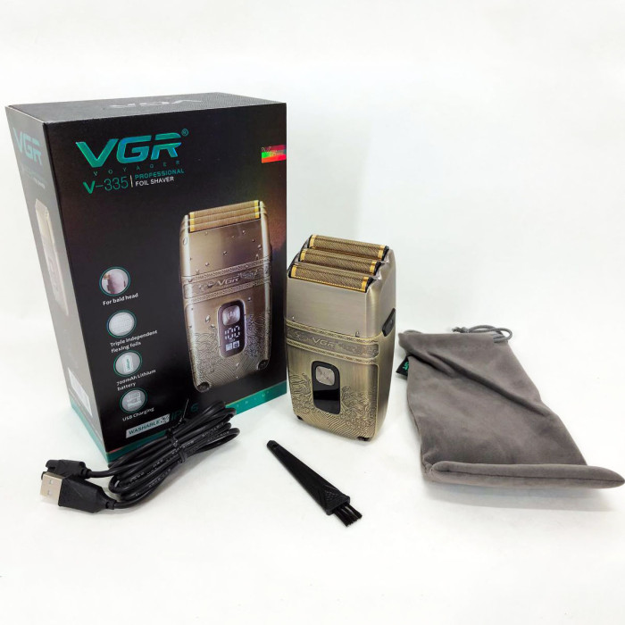 Професійна електробритва Шейвер VGR V-335 Shaver з трьома ножовими блоками, бритва для бороди