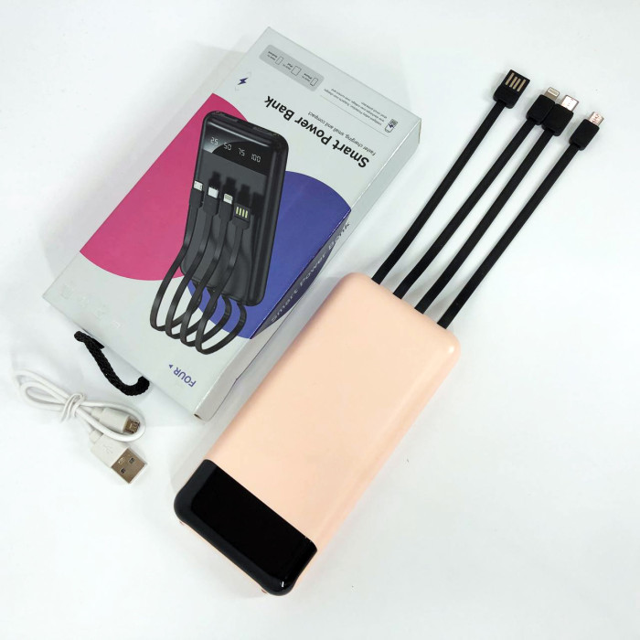 Павербанк Power Bank UKC 50000mAh Мобільна зарядка зовнішній акумулятор портативний павер. Колір: рожевий