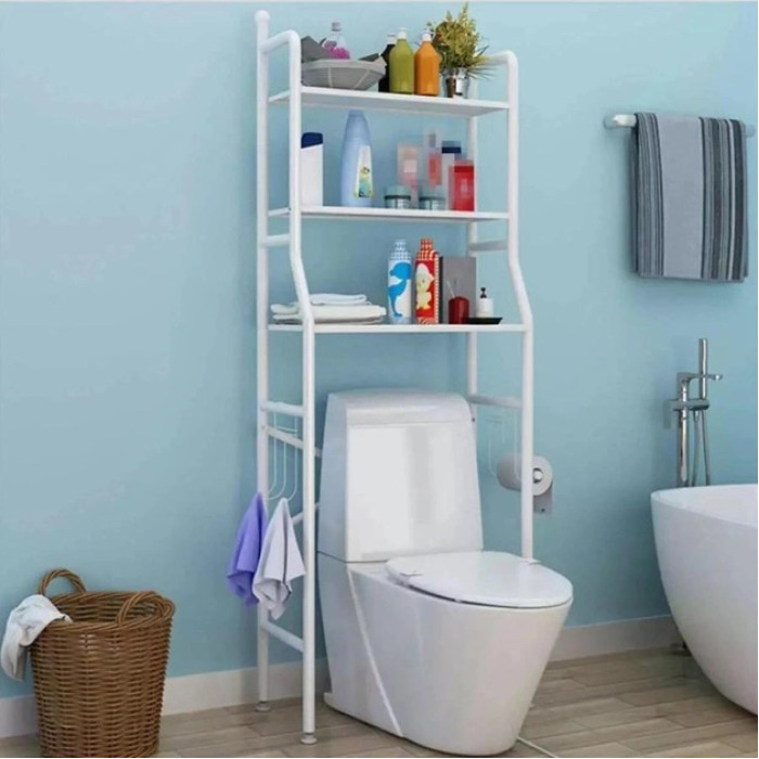 Полиця стелаж у ванну кімнату над унітазом Toilet Rack етажерка у ванну стелаж у туалет