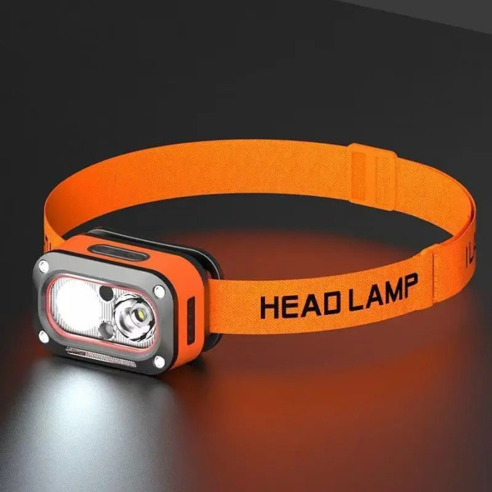 Ліхтар налобний G08-2XPG(white+yellow)+LED(red), Налобний ліхтар для автолюбителів, Led ліхтар налобний