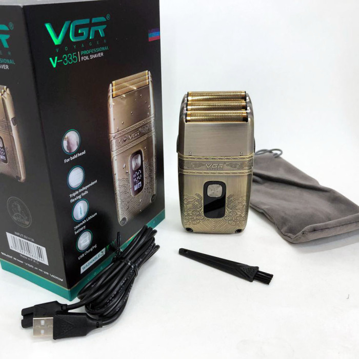Професійна електробритва Шейвер VGR V-335 Shaver з трьома ножовими блоками, бритва для бороди