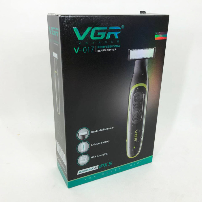 Чоловічий акумуляторний триммер для бороди та вусів VGR V-017 верстат для вологого та сухого гоління
