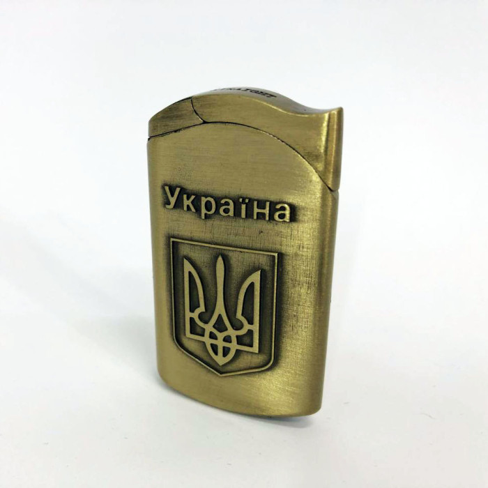 Турбо запальничка, кишенькова запальничка "Україна" 98465, Запальнички подарунки для чоловіків, Запальничка п'єзо турбо