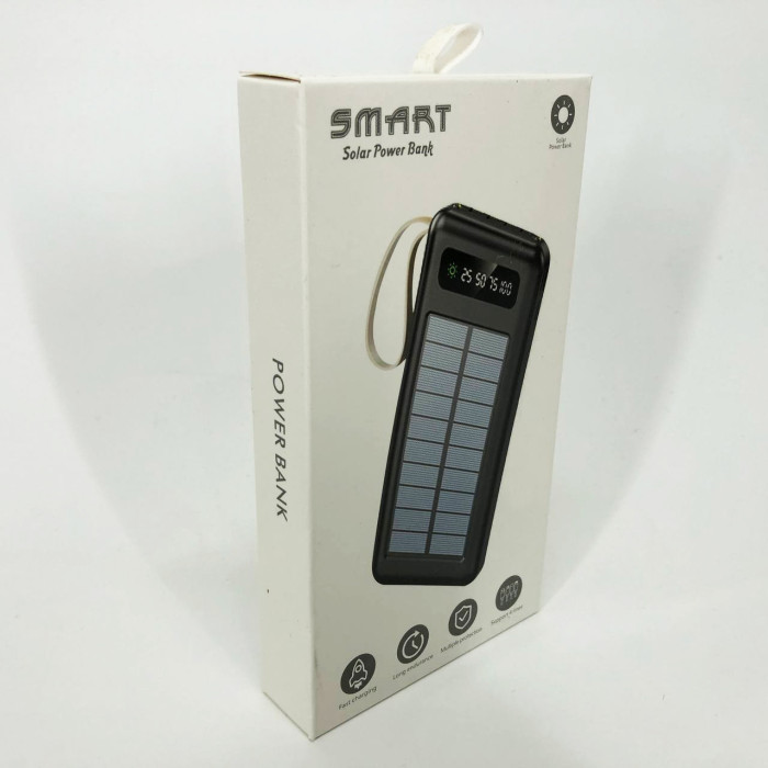 Power Bank Solar Smart 1015 зарядний пристрій на сонячній батареї 20000mAh з індикатором заряду Чорний