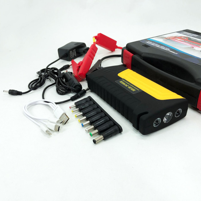 Пускозарядка з акумулятором 50800 mAh Пуско-зарядний пристрій з ліхтариком, Пусковий пристрій для акб