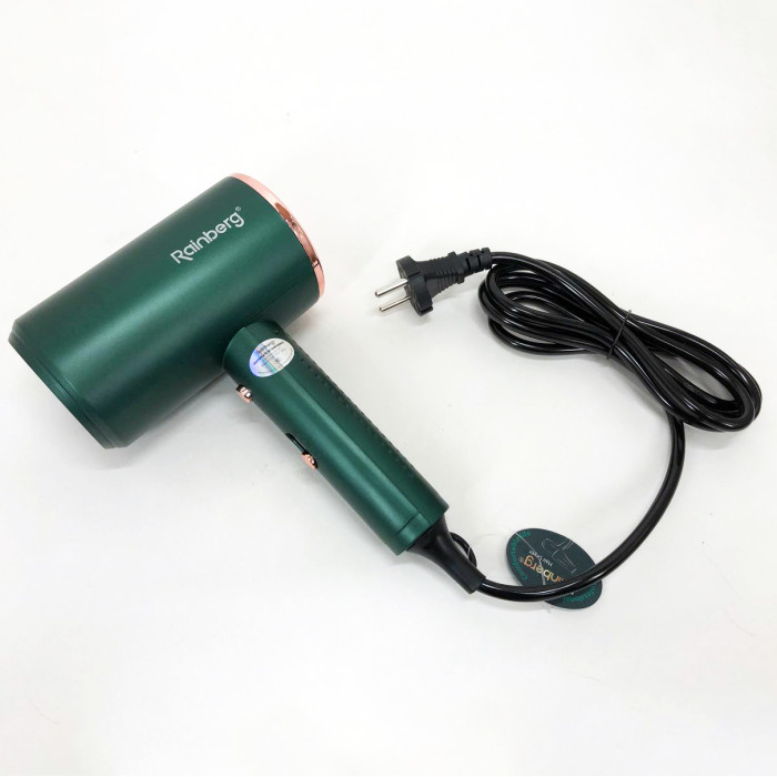 Фен Rainberg RB-2212 8800 W з регуляцією температури та швидкості для сушіння та укладання волосся. Колір: зелений