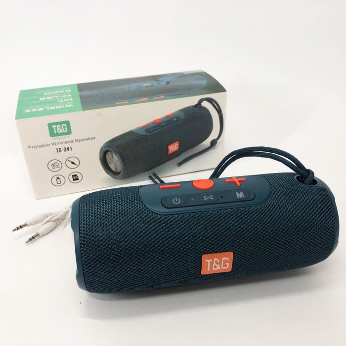 Портативна колонка Bluetooth TG341 зі шнурком, Бездротова колонка портативна потужна. Колір: синій
