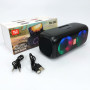 Портативна колонка TG333 2x5W з RGB підсвічуванням, гучна блютуз колонка. Колір: чорний