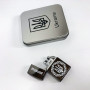 Дугова електроімпульсна запальничка USB Україна металева коробка HL-447. Колір: чорний