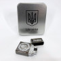 Дугова електроімпульсна запальничка USB Україна металева коробка HL-447. Колір: чорний