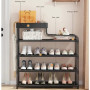 Полиця для взуття стелаж Shoe RACK 5 ярусів металева, Органайзер для зберігання взуття. Колір: чорний