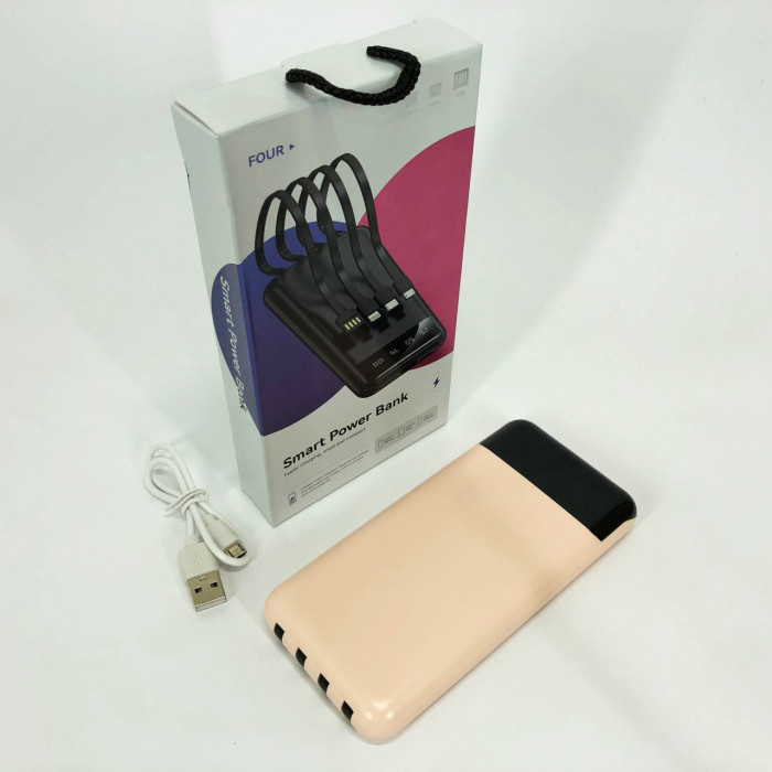 Павербанк Power Bank UKC 50000mAh Мобільна зарядка зовнішній акумулятор портативний павер. Колір: рожевий