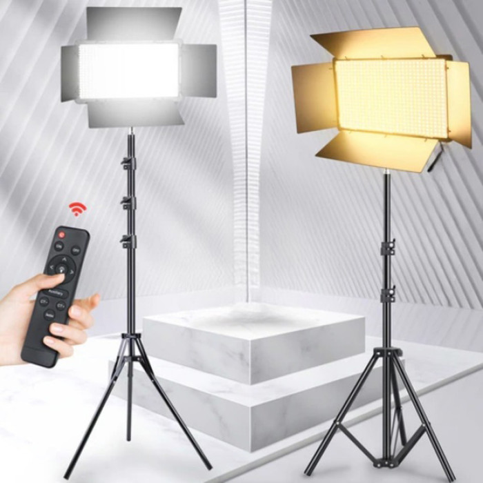 Професійне відеосвітло LED LIGHT RL-900 35W з пультом 3000k-6500k, Прямокутне студійне світло