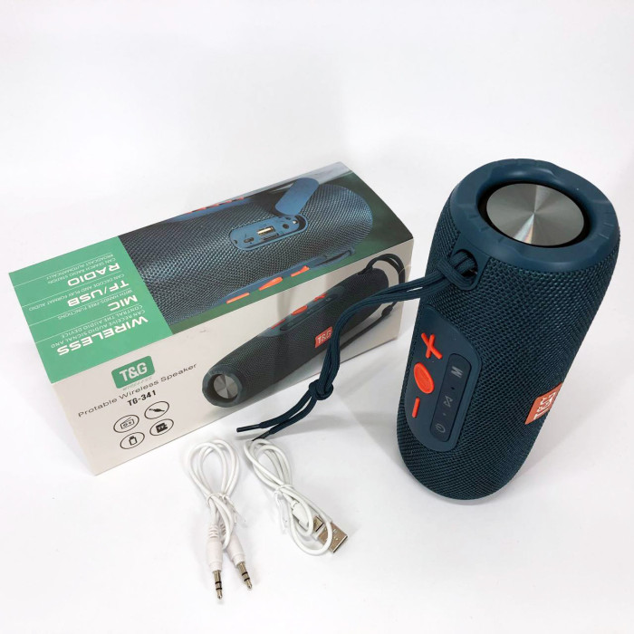 Портативна колонка Bluetooth TG341 зі шнурком, Бездротова колонка портативна потужна. Колір: синій