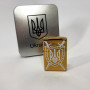 Дугова електроімпульсна запальничка USB Україна (металева коробка) HL-446. Колір: золотий