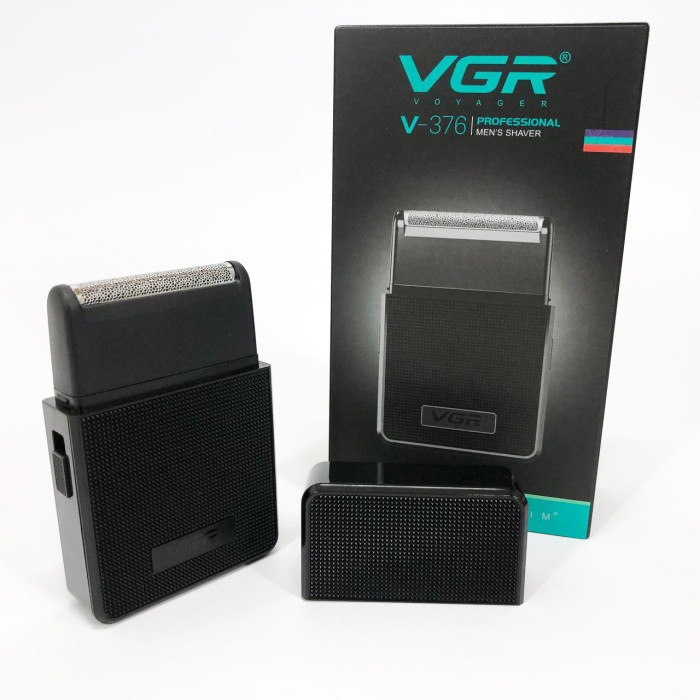 Електробритва VGR V-376 BLACK шейвер, Бюджетна машинка для стрижки бороди, Бездротова електробритва