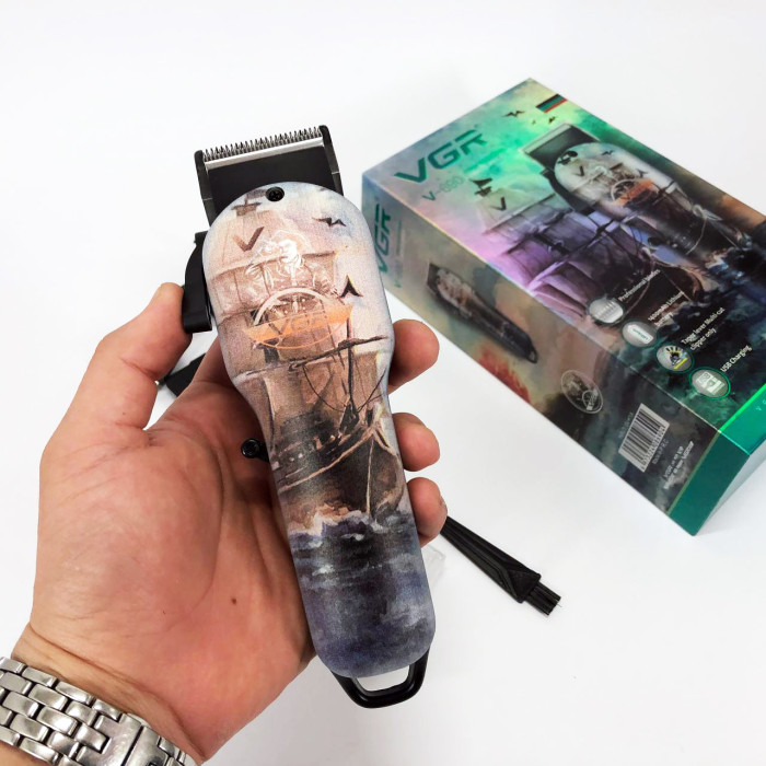 Акумуляторна машинка для стрижки VGR V-690 від USB Нержавіюча сталь, підстригальна машинка