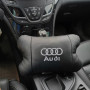 Набір автодушки 2шт на підголовник Audi / Ауді з натуральної шкіри чорна / Підголовник в машину