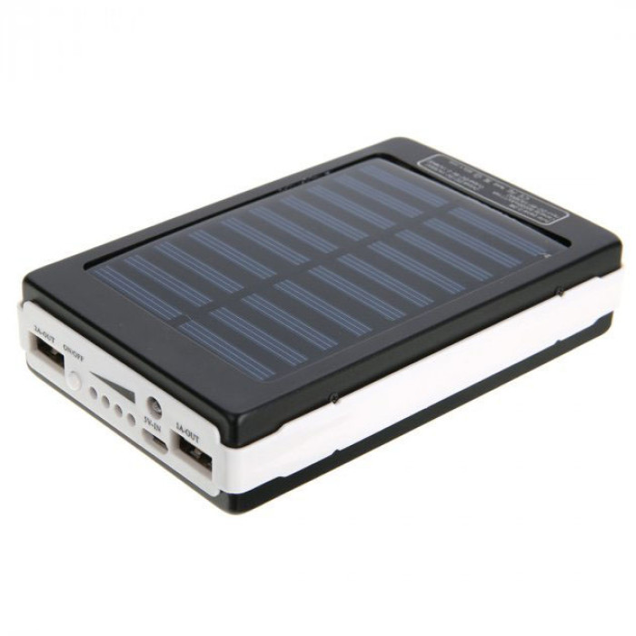 УМБ Power Bank Solar 20000 mAh мобільне зарядне з сонячною панеллю та лампою, повербанк для планшета