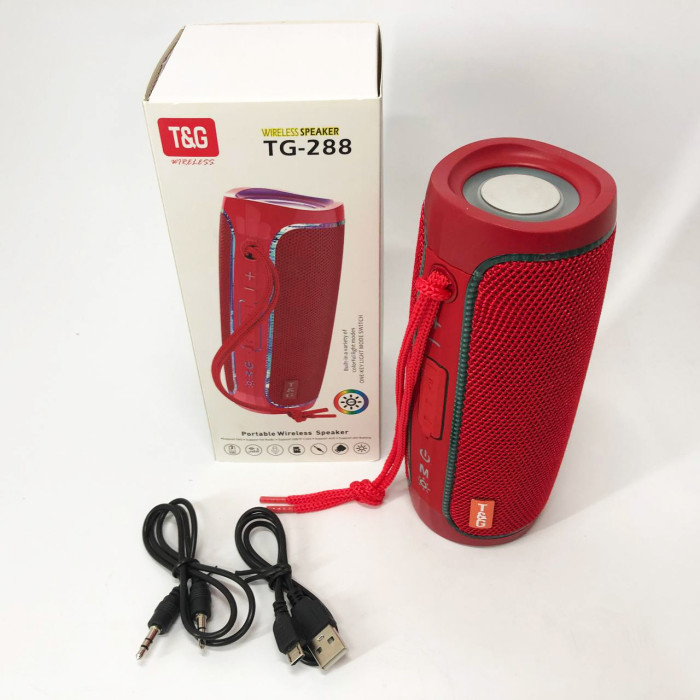 Портативна Bluetooth колонка з LED підсвічуванням TG288, гучна колонка для вечірки. Колір: червоний
