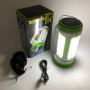 Ліхтар кемпінговий із сонячною панеллю 5158-LED-COB power bank, переносний ліхтар. Колір: зелений