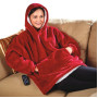 Толстовка плед з капюшоном і рукавами Huggle Hoodie оверсайз. Колір: червоний