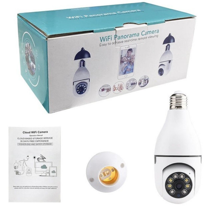 Камера відеоспостереження лампочка CAM L1 E27 WIFI IP 360/90 поворотна