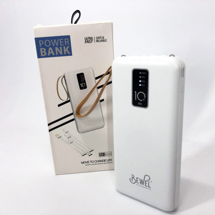 Power Bank зарядний пристрій на сонячній батареї 10000mAh з індикатором заряду. Колір: білий