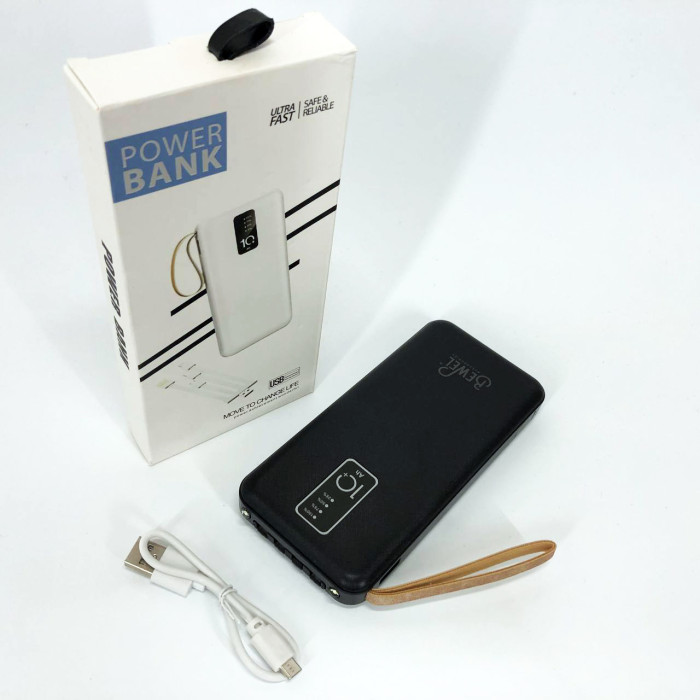Power Bank зарядний пристрій на сонячній батареї 10000mAh з індикатором заряду. Колір: чорний