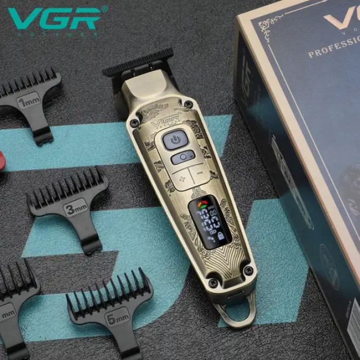 Професійна машинка для стрижки волосся триммер VGR V-901 з насадками, професійна електробритва