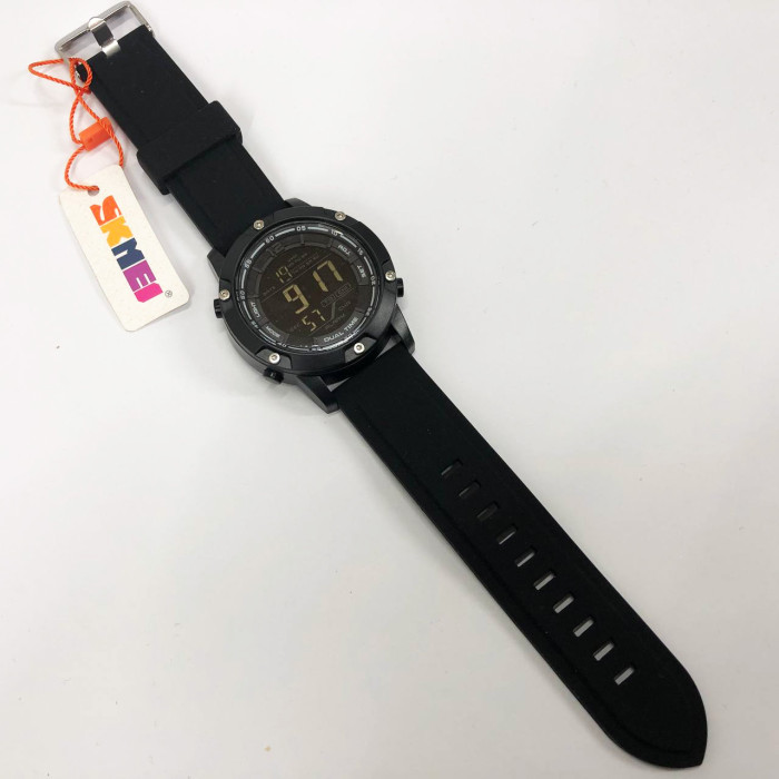 Годинник наручний чоловічий SKMEI 1762BK BLACK, Чоловічий армійський водостійкий тактичний годинник. Колір: чорний
