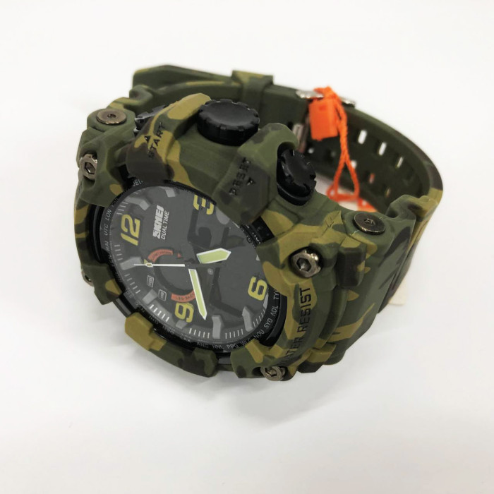Годинник наручний чоловічий SKMEI 1520CMGN CAMO GREEN, годинник військовий чоловічий, для військовослужбовців. Колір: камуфляж