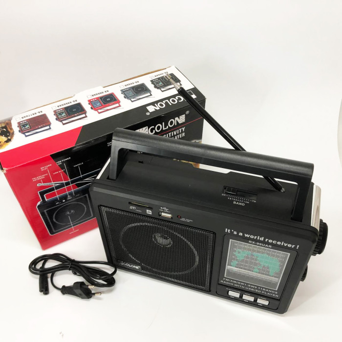 Портативний радіоприймач GOLON RX-99/3920 акумуляторний FM/AM/SW з відтворенням USB/MicroSD