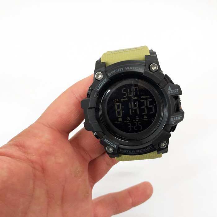 Годинник наручний чоловічий SKMEI 1384KH KHAKI, годинник наручний електронний тактичний. Колір: хакі