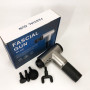 Акумуляторний масажер Fascial Gun KH-320 портативний ручний ударний м'язовий пістолет 4 насадки сірий