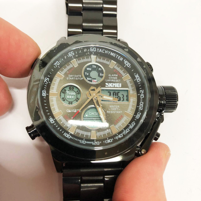 Годинник наручний чоловічий SKMEI 1515BK BLACK, годинник наручний електронний тактичний. Колір: чорний