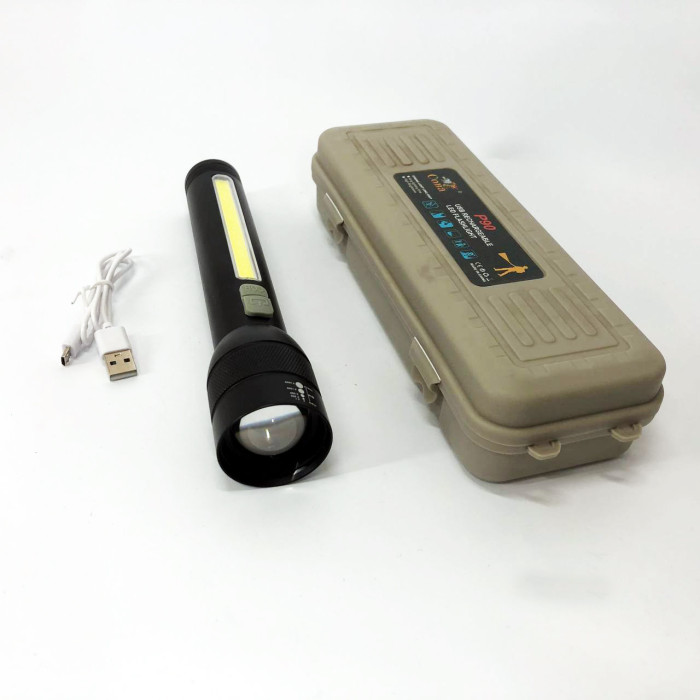 Ліхтар акумуляторний CB-C23-P90+COB, Ліхтарик світлодіодний ручний акумуляторний портативний