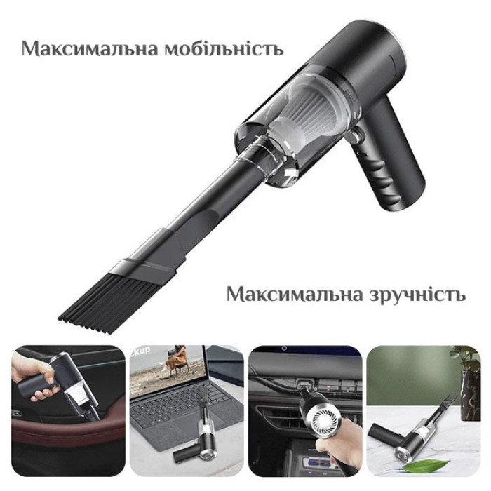 Ручний міні акумуляторний пилосос для машини / будинку з насадками AS-228