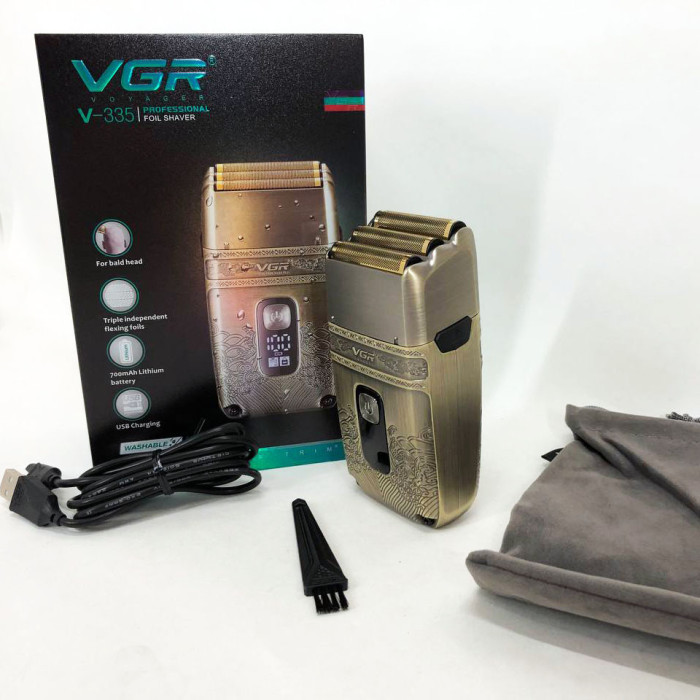 Професійна електробритва Шейвер VGR V-335 Shaver з трьома ножовими блоками, бритва для бороди