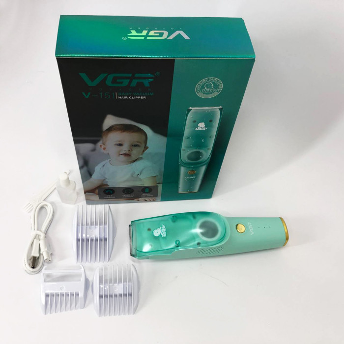 Машинка з витяжкою для стрижки дітей та немовлят VGR V-151 Baby зі змінними насадками