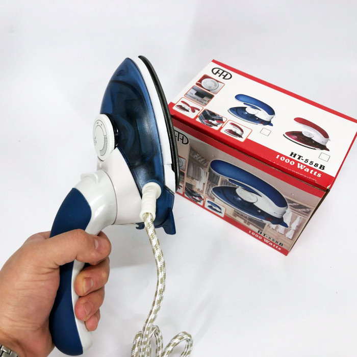 Відпарювач Mini Steam Iron HT-558B, Праска електрична парова, Парова праска для одягу. Колір: синій